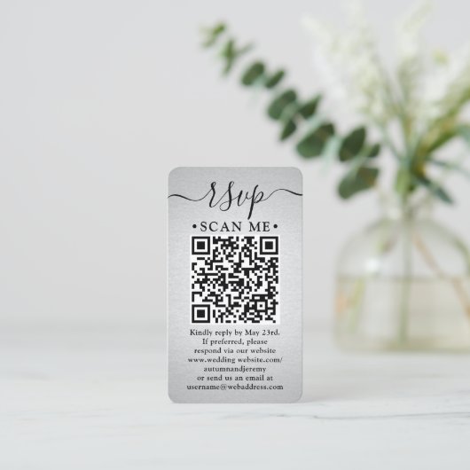 100 Pack QR Code UAWG Silver Foil Umschließung Visitenkarte (Stehend Vorderseite)