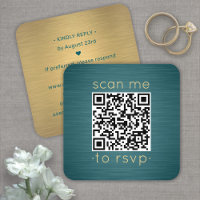 100 Pack QR UAWG Aquamarin und Gold Hochzeitscodie