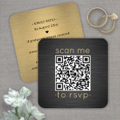 100 Pack QR UAWG Black and Gold Hochzeitsvorstellu Quadratische Visitenkarte