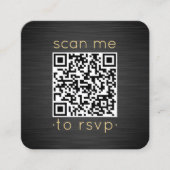 100 Pack QR UAWG Black and Gold Hochzeitsvorstellu Quadratische Visitenkarte (Vorderseite)