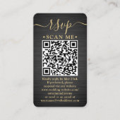 100 Pack QR UAWG Black and Gold Hochzeitsvorstellu Visitenkarte (Vorderseite)