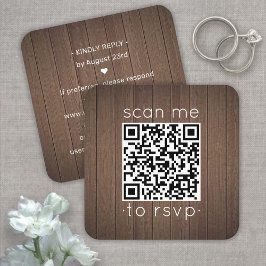 100 Pack QR UAWG Brown Imitate Wood Wedding Enclos Quadratische Visitenkarte