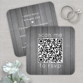 100 Pack QR UAWG Gray Imitate Wood Wedding Enclosu Quadratische Visitenkarte