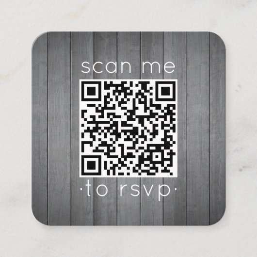 100 Pack QR UAWG Gray Imitate Wood Wedding Enclosu Quadratische Visitenkarte (Vorderseite)