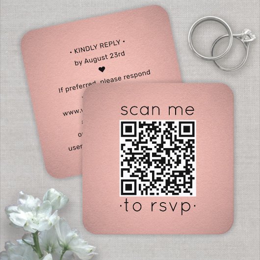 100 Pack QR UAWG Imitate Rose Gold Foil Umschließu Quadratische Visitenkarte