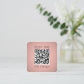 100 Pack QR UAWG Imitate Rose Gold Foil Umschließu Quadratische Visitenkarte (Stehend Vorderseite)