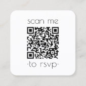 100 Pack QR UAWG Minimal Foto Hochzeitscodierung Quadratische Visitenkarte (Vorderseite)