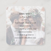 100 Pack QR UAWG Minimal Foto Hochzeitscodierung Quadratische Visitenkarte (Rückseite)