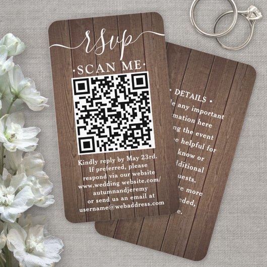 100 Pack QR UAWG Wedding Brown Imitate Holzverschl Visitenkarte