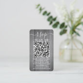 100 Pack QR UAWG Wedding Gray Imitate Holzverschlu Visitenkarte (Stehend Vorderseite)