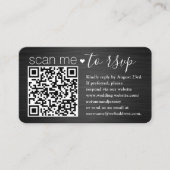 100 Pack Scan Me QR UAWG Black and Silver Wedding Visitenkarte (Vorderseite)