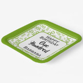 100. Party Random Number Pattern Grün/Weiß Pappteller (Gewinkelt)