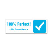 "100% Perfect!" + Name der Kautschuk-Briefmarke de Permastempel (Design)