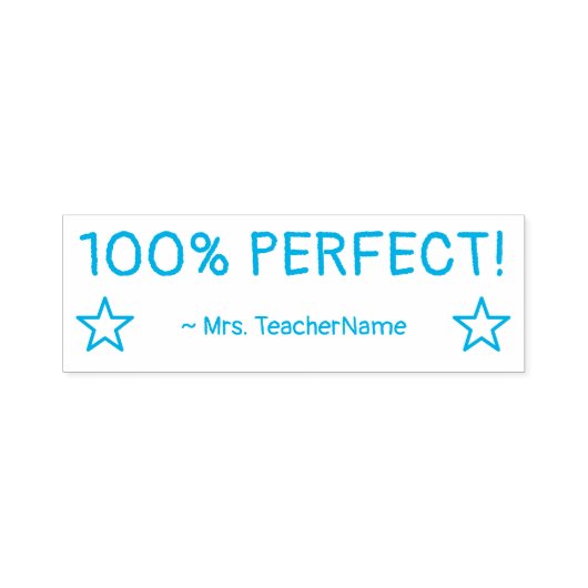 "100% PERFEKT!" + Instructor Name Kautschuk Briefm Permastempel (Design)