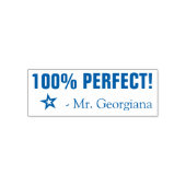 "100% PERFEKT!" Lehrerin Rubber Briefmarke Permastempel (Design)