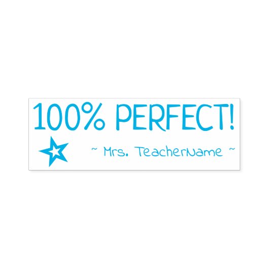 "100% PERFEKT!" + Name des Erziehers Stempel (Design)