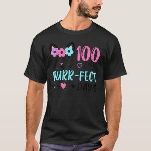100 perfekte Tage Süße Katzen-Schüler-Schule T-Shirt