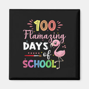 100 Phantastische Schultage Niedlich Flamingo Stud Magnet