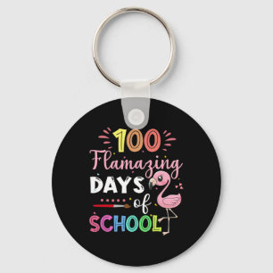 100 Phantastische Schultage Niedlich Flamingo Stud Schlüsselanhänger