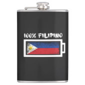 100 % philippinische Flagge Flachmann (Vorderseite)
