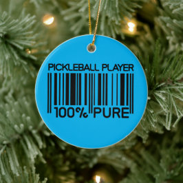 100% Pickleball-Player benutzerdefinierter Text Keramik Ornament