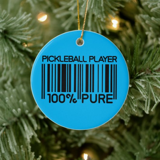 100% Pickleball-Player benutzerdefinierter Text Keramik Ornament (Baum)