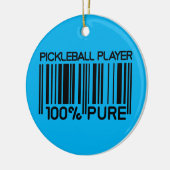 100% Pickleball-Player benutzerdefinierter Text Keramik Ornament (Links)