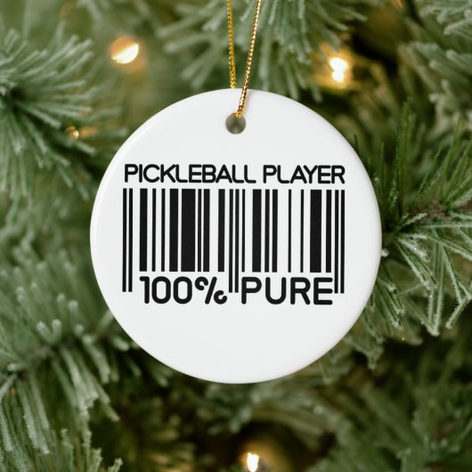 100% Pickleball-Player benutzerdefinierter Text Keramik Ornament (Baum)