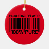 100% Pickleball-Player benutzerdefinierter Text Keramik Ornament (Vorne)