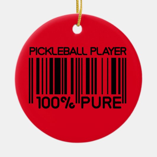 100% Pickleball-Player benutzerdefinierter Text Keramik Ornament (Vorne)
