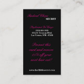 100 Pink Black Zebra Print Pattern Business Card Visitenkarte (Rückseite)