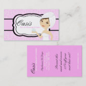 100 Pink Damask Wellness-Center Therapie Massage B Visitenkarte (Vorne/Hinten)