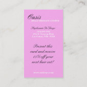 100 Pink Damask Wellness-Center Therapie Massage B Visitenkarte (Rückseite)