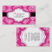 100 Pink-Damast-Nagel-Techniker-Visitenkarte Visitenkarte (Vorne/Hinten)