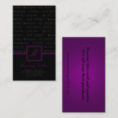 100 Plum Lila Make-up Words Artist Business Card Visitenkarte (Vorne/Hinten)