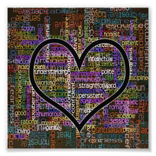 100 positive Worte Fotodruck (Vorne)