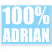 100 Prozent Adrian Name Aufkleber (Vorderseite)