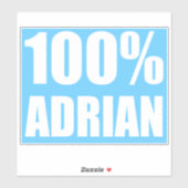 100 Prozent Adrian Name Aufkleber (Blatt)