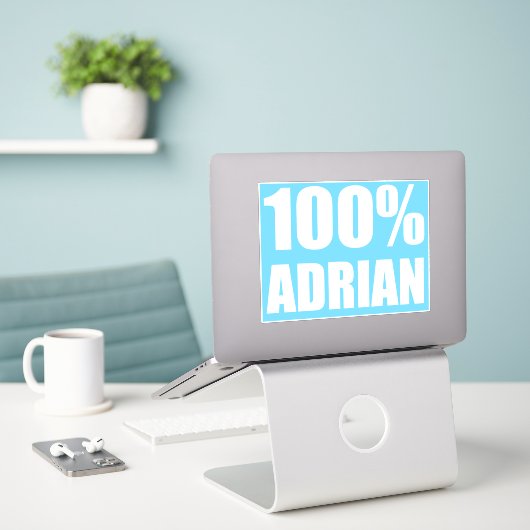 100 Prozent Adrian Name Aufkleber (Laptop auf Schreibtisch)
