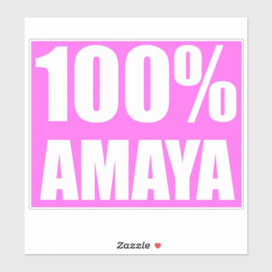 100 Prozent Amaya-Name Aufkleber (Blatt)
