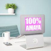 100 Prozent Amaya-Name Aufkleber (Laptop auf Schreibtisch)
