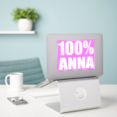 100 Prozent Anna Name Aufkleber (Laptop auf Schreibtisch)