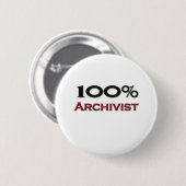 100 Prozent-Archivar Button (Vorne & Hinten)