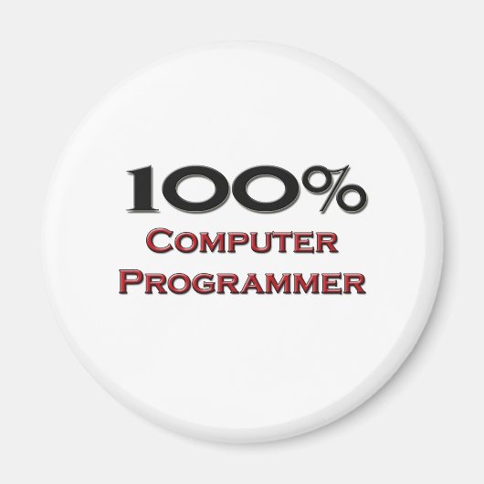100 Prozent Computerprogrammierer Magnet (Vorne)
