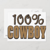 100 Prozent Cowboy Postkarte (Vorne/Hinten)