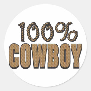 100 Prozent Cowboy Runder Aufkleber