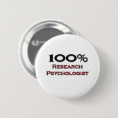 100 Prozent-Forschungs-Psychologe Button (Vorne & Hinten)
