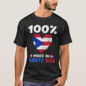 100 Prozent hergestellt in Puerto Rica Sprichwort T-Shirt (Vorderseite)