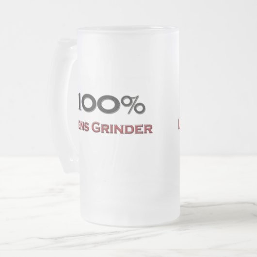 100 Prozent-Linse-Schleifer Mattglas Bierglas (Vorderseite Links)