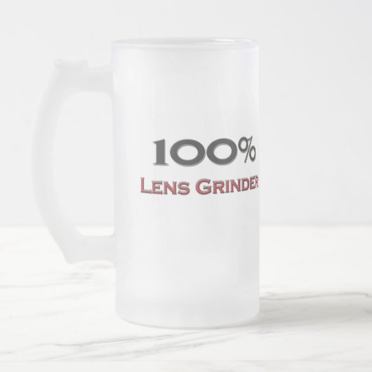 100 Prozent-Linse-Schleifer Mattglas Bierglas (Links)